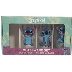 Silver Buffalo Disney Lilo and Stitch Glassware Set Of 3‎ 10oz Glass Tumbler
